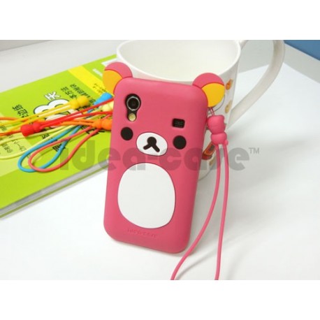 Coque Samsung S5830 Galaxy Ace silicone koala rose + film protection écran offert