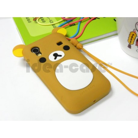 Coque Samsung S5830 Galaxy Ace silicone koala marron + film protection écran offert