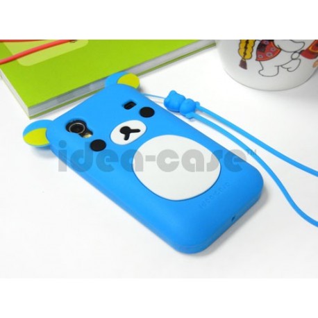 Coque Samsung S5830 Galaxy Ace silicone koala bleu + film protection écran offert