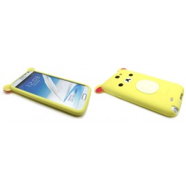 Coque pour Samsung Galaxy Note 2 - N7100  silicone koala jaune claire + film protection écran offert