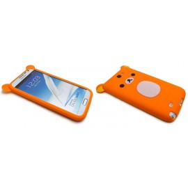 Coque pour Samsung Galaxy Note 2 - N7100  silicone koala orange + film protection écran offert