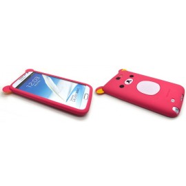 Coque pour Samsung Galaxy Note 2 - N7100  silicone koala rose fuschia+ film protection écran offert