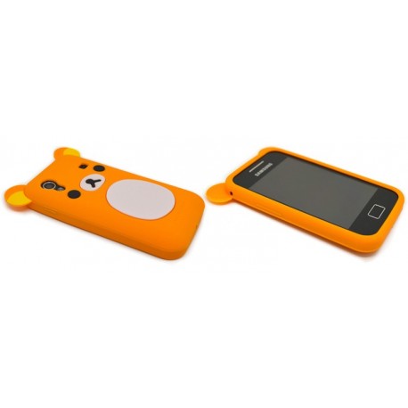 Coque Samsung S5830 Galaxy Ace silicone koala orange + film protection écran offert