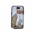 Coque pour Samsung Galaxy Note 2 - N7100  drapeau Angleterre/UK "I love London" version 2  + film protection écran offert