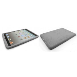 Coque silicone pour Ipad Mini grise + film protection écran offert