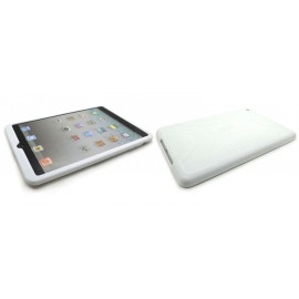 Coque silicone pour Ipad Mini blanche + film protection écran offert