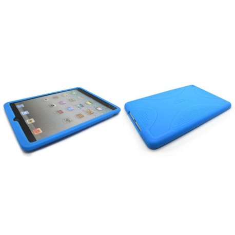 Coque silicone pour Ipad Mini bleue + film protection écran offert