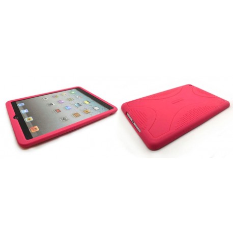 Coque silicone pour Ipad Mini rose + film protection écran offert