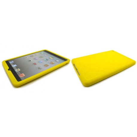 Coque silicone pour Ipad Mini jaune + film protection écran offert