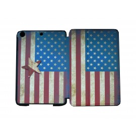 Pochette Ipad Mini drapeau USA/Etats-Unis vintage + film protection écran offert