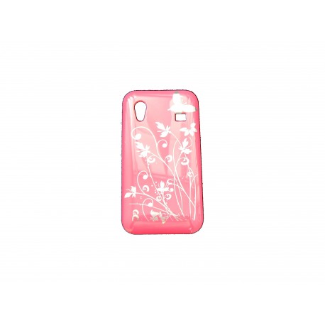 Coque pour Samsung S5830 Galaxy Ace rose papillons fleurs argents + film protection écran offert