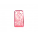 Coque pour Samsung S5830 Galaxy Ace rose papillons fleurs argents + film protection écran offert