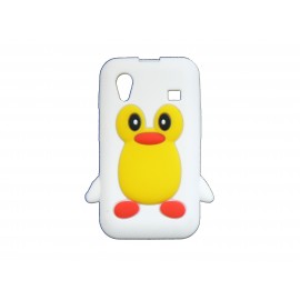 Coque pour Samsung S5830 Galaxy Ace silicone pingouin blanc + film protection écran offert