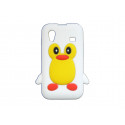 Coque pour Samsung S5830 Galaxy Ace silicone pingouin blanc + film protection écran offert