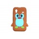 Coque pour Samsung S5830 Galaxy Ace silicone pingouin orange + film protection écran offert