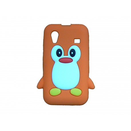 Coque pour Samsung S5830 Galaxy Ace silicone pingouin orange + film protection écran offert