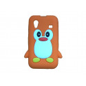 Coque pour Samsung S5830 Galaxy Ace silicone pingouin orange + film protection écran offert