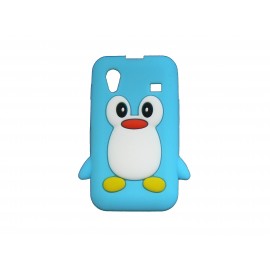 Coque pour Samsung S5830 Galaxy Ace silicone pingouin bleu + film protection écran offert