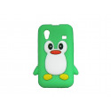 Coque pour Samsung S5830 Galaxy Ace silicone pingouin vert + film protection écran offert