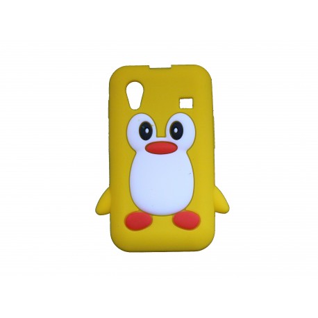 Coque pour Samsung S5830 Galaxy Ace silicone pingouin jaune + film protection écran offert