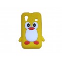 Coque pour Samsung S5830 Galaxy Ace silicone pingouin jaune + film protection écran offert