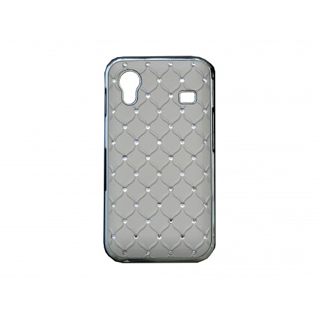 Coque pour Samsung S5830 Galaxy Ace grise strass diamants + film protection écran offert