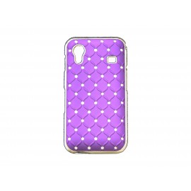 Coque pour Samsung S5830 Galaxy Ace violette strass diamants + film protection écran offert