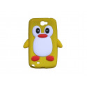 Coque pour Samsung Galaxy Note 2 - N7100  silicone pingouin jaune + film protection écran offert