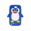 Coque pour Samsung Galaxy Note 2 - N7100  silicone pingouin bleu + film protection écran offert