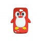 Coque pour Samsung Galaxy Note 2 - N7100  silicone pingouin rouge + film protection écran offert