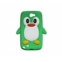 Coque pour Samsung Galaxy Note 2 - N7100  silicone pingouin vert + film protection écran offert