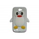 Coque pour Samsung Galaxy Note 2 - N7100  silicone pingouin blanc + film protection écran offert