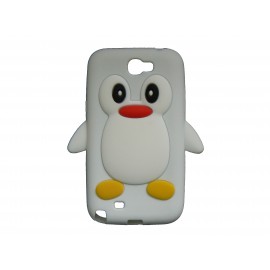 Coque pour Samsung Galaxy Note 2 - N7100  silicone pingouin blanc + film protection écran offert