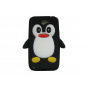 Coque pour Samsung Galaxy Note 2 - N7100  silicone pingouin noir + film protection écran offert