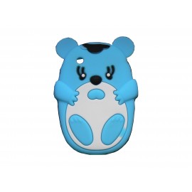 Coque silicone pour Blackberry 8520 curve ourson bleu + film protection ecran offert