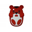 Coque silicone pour Blackberry 8520 curve ourson rouge + film protection ecran offert