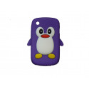 Coque silicone pour Blackberry 8520 curve pingouin violet + film protection ecran offert