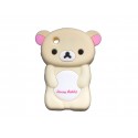 Coque silicone pour Blackberry 8520 curve ours beige oreilles roses + film protection ecran offert