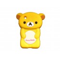 Coque silicone pour Blackberry 8520 curve ours jaune oreilles marrons + film protection ecran offert