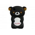 Coque silicone pour Blackberry 8520 curve ours noir oreilles marrons + film protection ecran offert