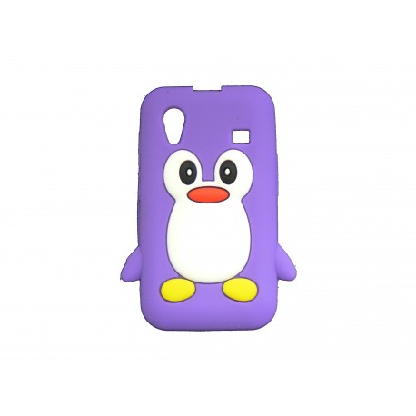 Coque pour Samsung S5830 Galaxy Ace silicone pingouin violet + film protection écran offert