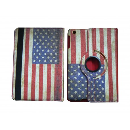 Pochette Ipad Mini drapeau USA vintage version 2 + film protection écran offert