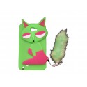 Coque pour Samsung Galaxy Note I9220/N7000 silicone renard vert + film protection écran offert