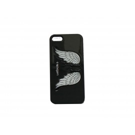 Coque pour Iphone 5 noire avec des ailes d'ange + film protection écran