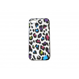 Coque pour Iphone 5 léopard multicolore + film protection écran offert