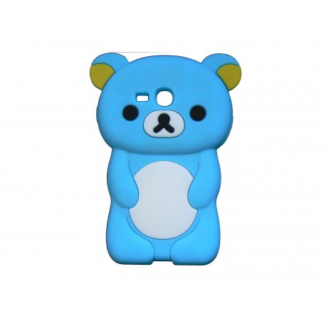 Coque silicone pour Samsung Galaxy S3 Mini/ I8190 ourson bleu turquoise + film protection écran offert