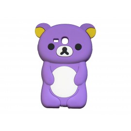 Coque silicone pour Samsung Galaxy S3 Mini/ I8190 ourson violet + film protection écran offert