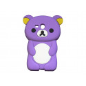 Coque silicone pour Samsung Galaxy S3 Mini/ I8190 ourson violet + film protection écran offert