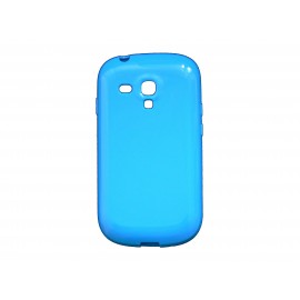 Coque pour Samsung Galaxy S3 Mini/ I8190 en silicone glossy bleue + film protection écran offert
