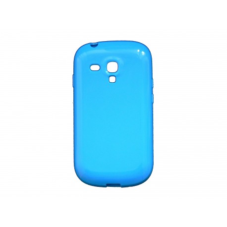 Coque pour Samsung Galaxy S3 Mini/ I8190 en silicone glossy bleue + film protection écran offert